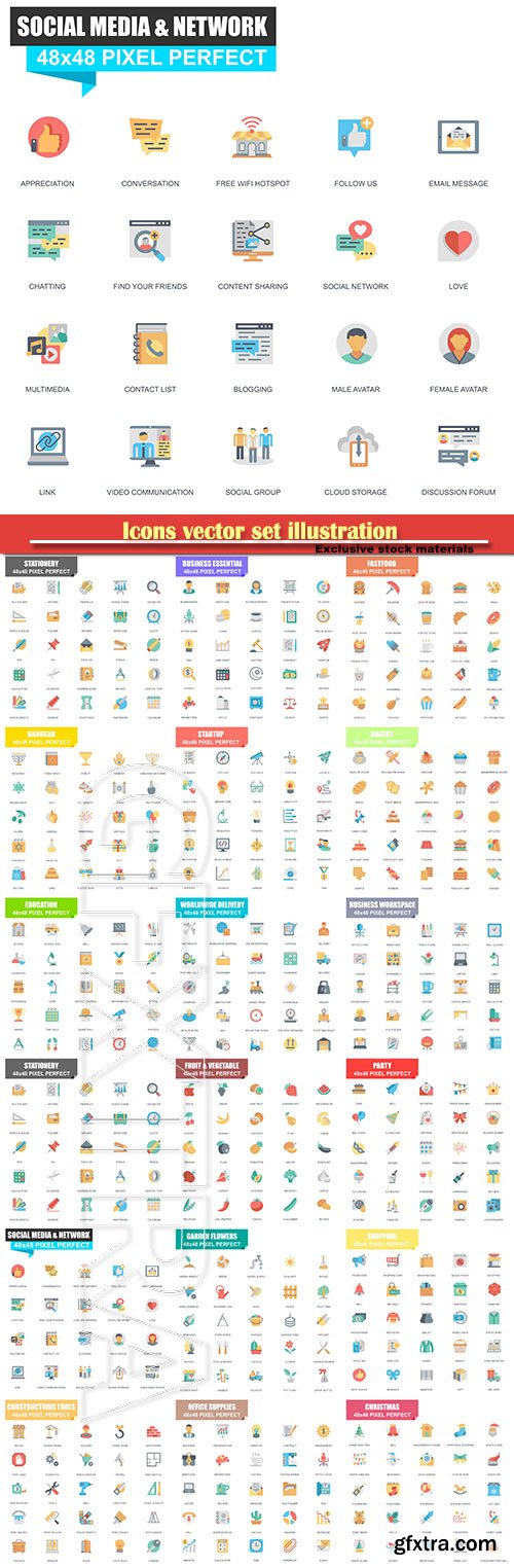 Icons vector set illustration