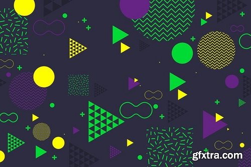 Hipster Shapes in Memphis Style Design Backgrounds