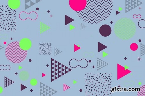 Hipster Shapes in Memphis Style Design Backgrounds