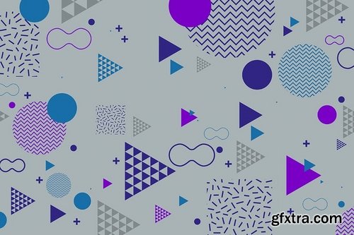 Hipster Shapes in Memphis Style Design Backgrounds