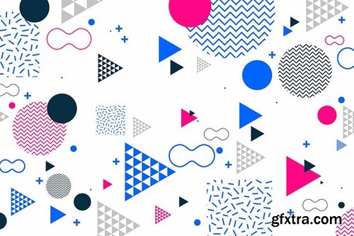 Hipster Shapes in Memphis Style Design Backgrounds