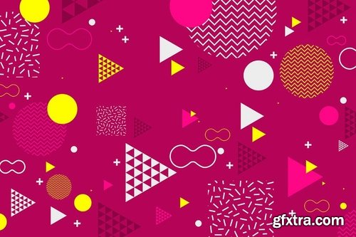 Hipster Shapes in Memphis Style Design Backgrounds