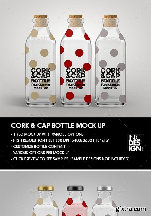 GraphicRiver - Cork and Metal Cap Bottle Packaging Mock Up 18886189