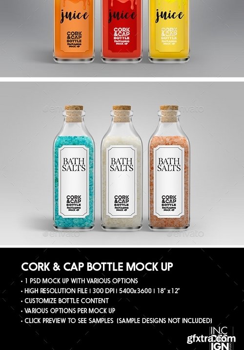 GraphicRiver - Cork and Metal Cap Bottle Packaging Mock Up 18886189