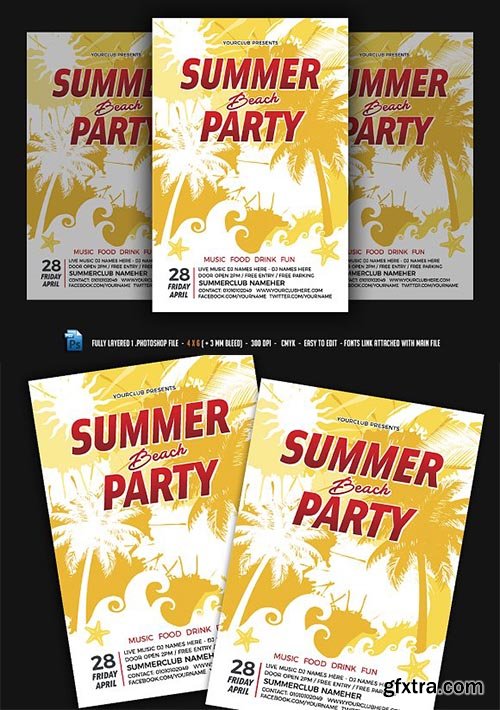 CreativeMarket - Summer Beach Party Flyer 2312688