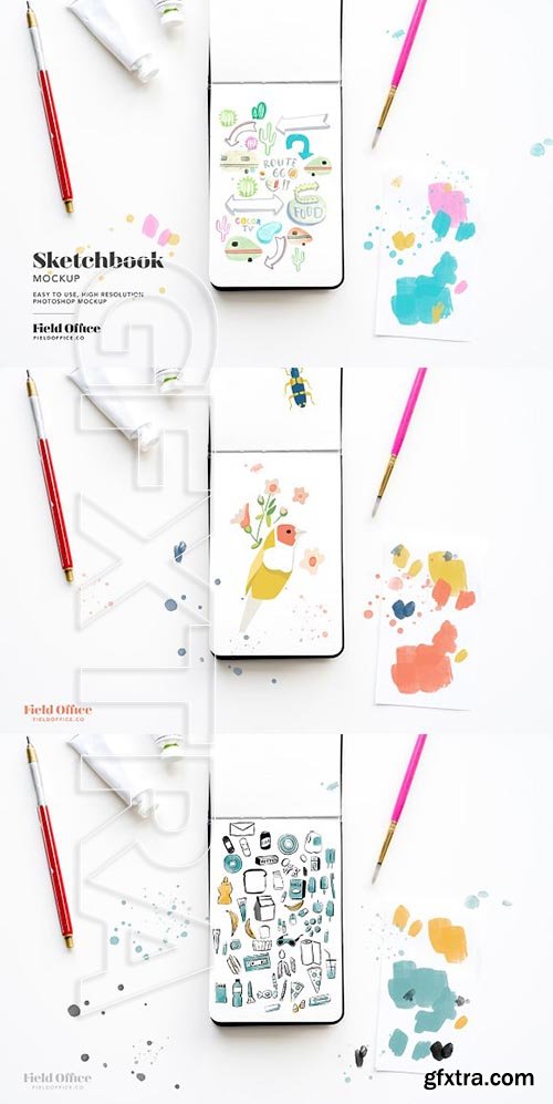 CreativeMarket - Artist Studio Sketchbook Mockup 2313976