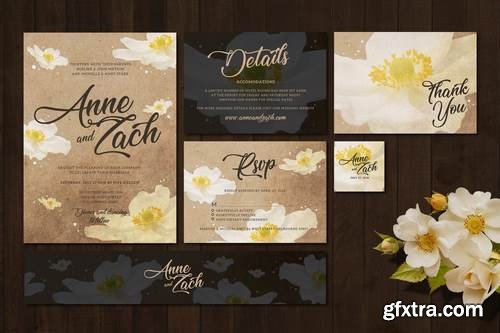 Flower Vintage Wedding Invitation