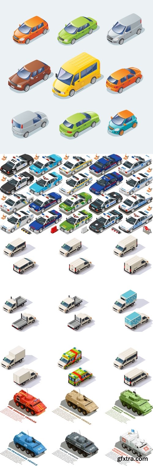 Vectors - Isometric Cars Set 8