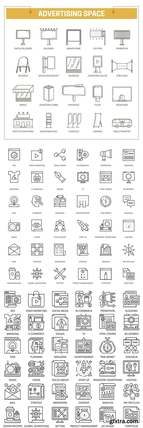 Vectors - Advertising Black Icons