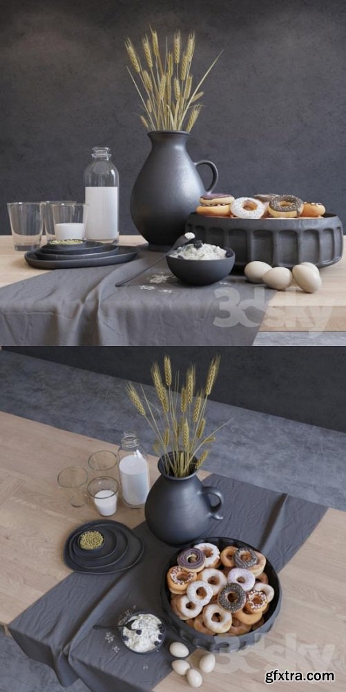 Composition for dining table 3d Model