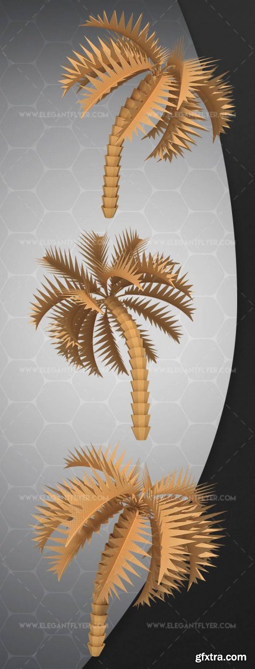 Paper Palm V1 2018 3d Render Templates