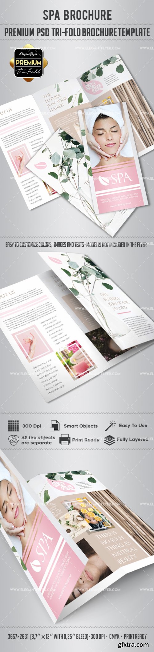 Spa V3 2018 Premium Tri-Fold PSD Brochure Template