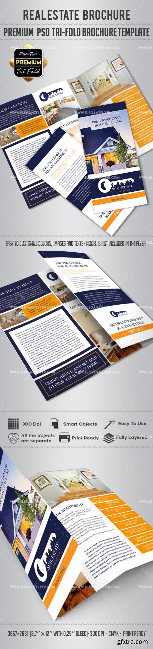 Real Estate V1 2018 Premium Tri-Fold PSD Brochure Template