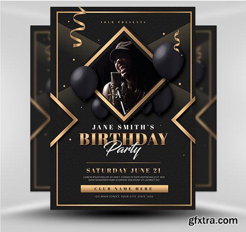 Gold Deco Birthday Party Template