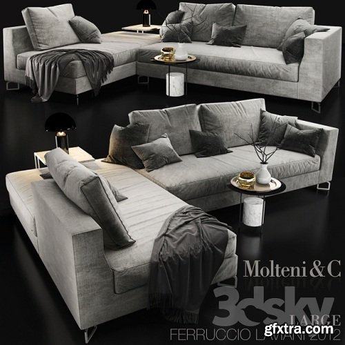 Sofa Molteni c LARGE 3d Model