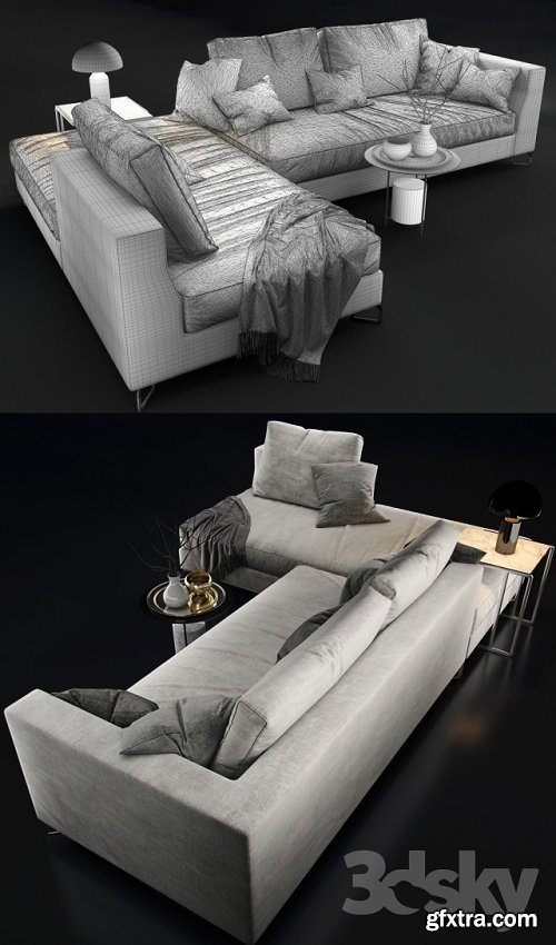 Sofa Molteni c LARGE 3d Model