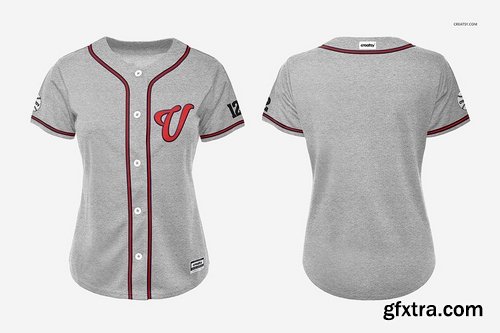 CM - Women\'s Baseball Jersey Mockup Set 2296874