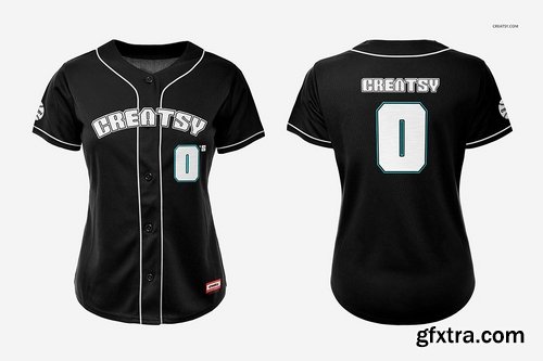 CM - Women\'s Baseball Jersey Mockup Set 2296874