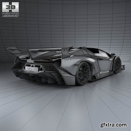 Lamborghini Veneno Roadster 2014 3d Model