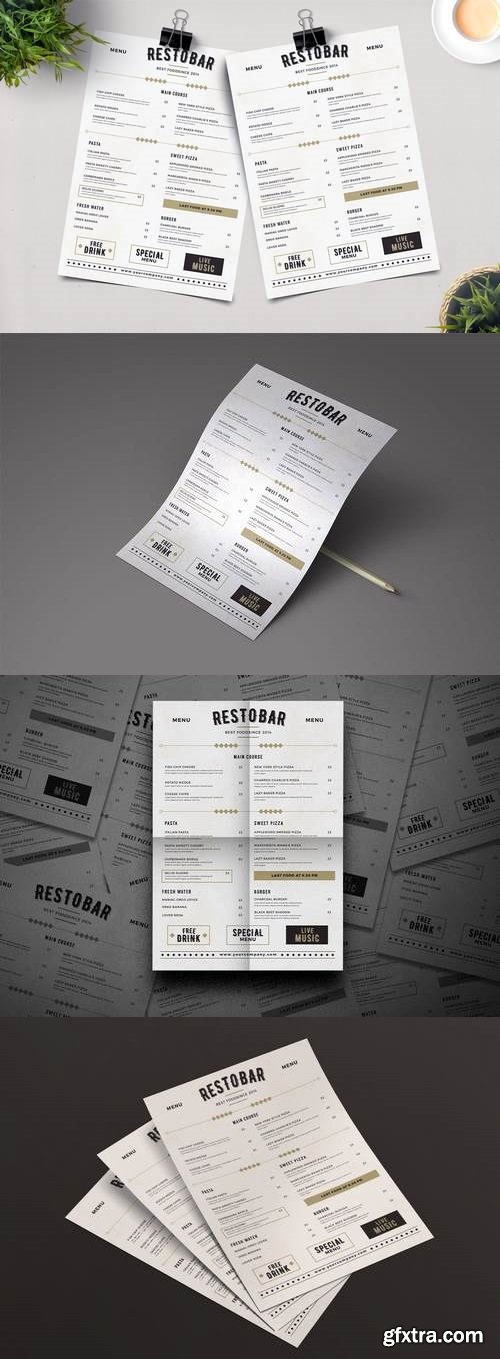 Modern Food Menu