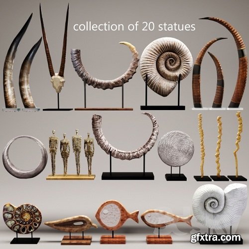 Collection of 20 statues