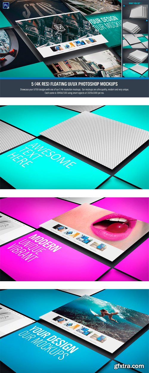 CM - Floating UI/UX Photoshop Mockups 2295088