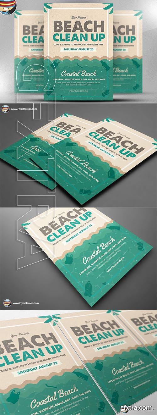 CreativeMarket - Beach Clean-up Flyer Template 2314847