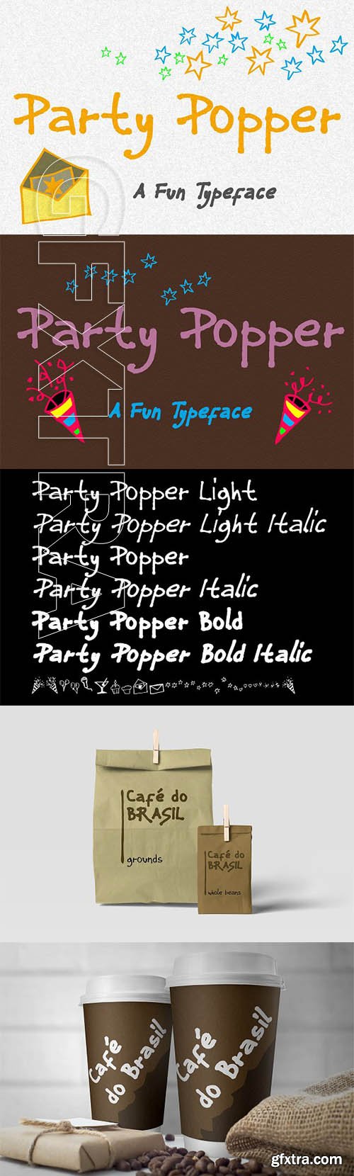 CreativeMarket - Party Popper - A Fun Typeface 2310778