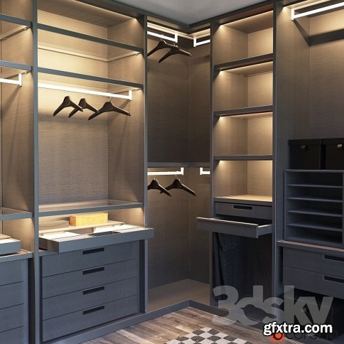 SENZAFINE walk-in Closet From Poliform 3d Model