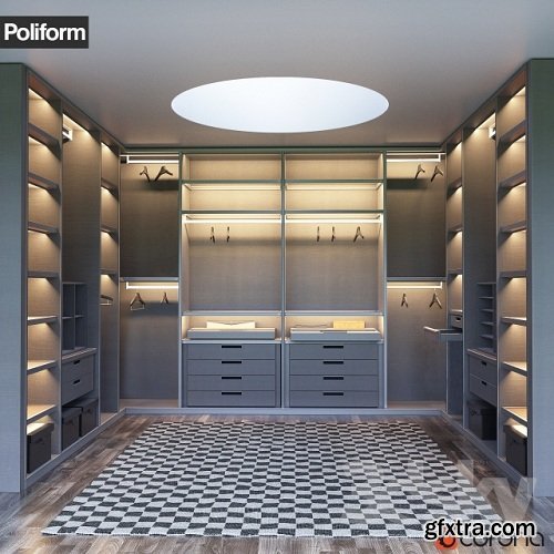 SENZAFINE walk-in Closet From Poliform 3d Model