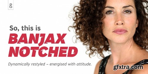 Banjax Notched Font Family - 14 Fonts