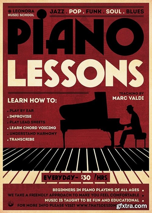 Piano Lessons Flyer Template