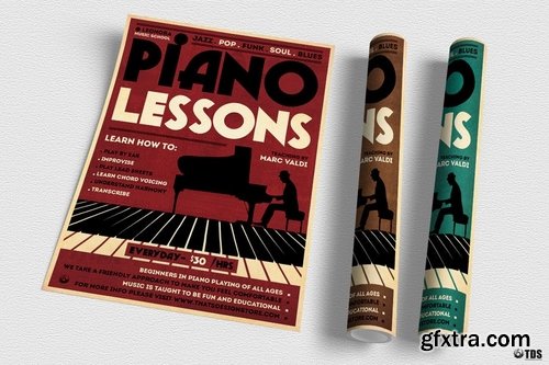 Piano Lessons Flyer Template