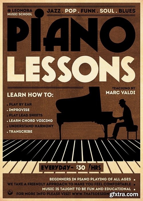 Piano Lessons Flyer Template