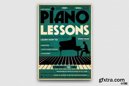 Piano Lessons Flyer Template