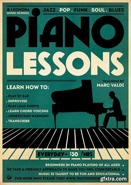 Piano Lessons Flyer Template