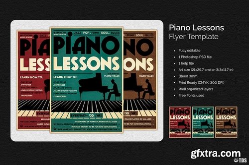 Piano Lessons Flyer Template