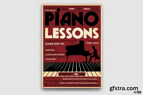 Piano Lessons Flyer Template