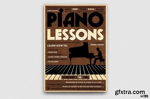 Piano Lessons Flyer Template