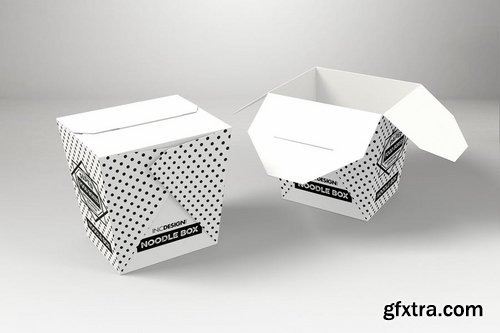 Chinese Noodle Take Out Boxes Packaging MockUp