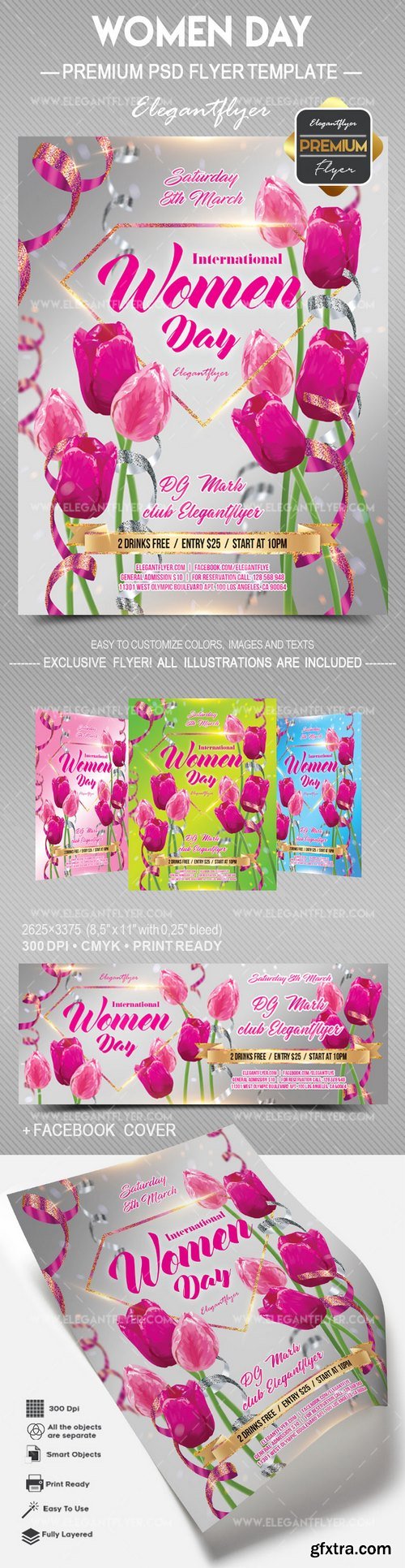 International Women Day – Flyer PSD Template + Facebook Cover