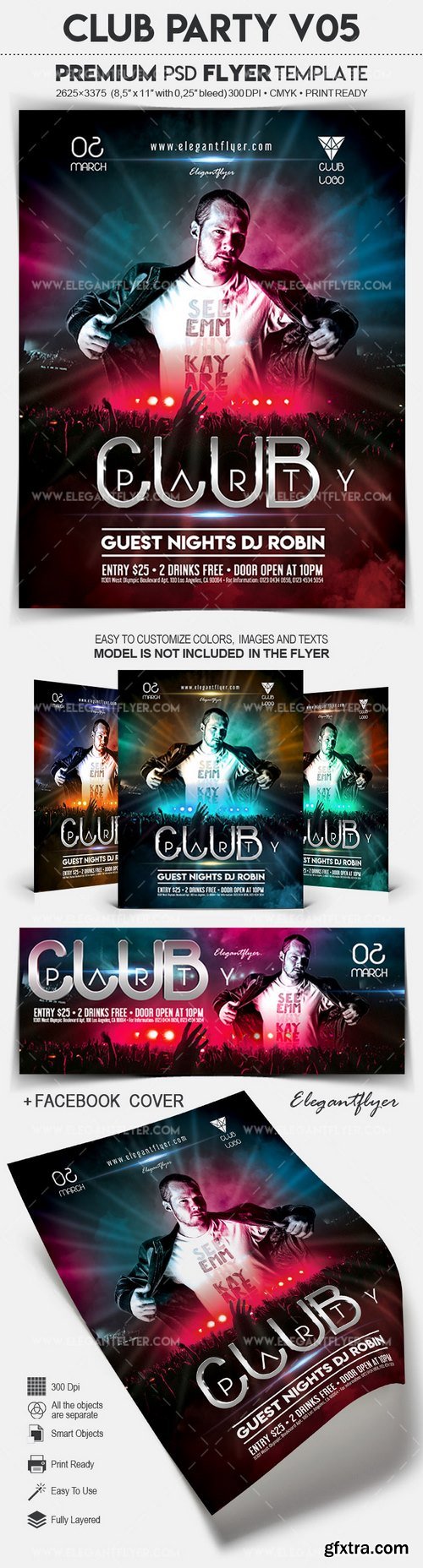 Club Party V05 – Flyer PSD Template + Facebook Cover
