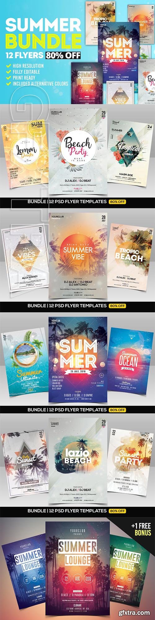 CreativeMarket - SUMMER Bundle 12 Flyers 2109142