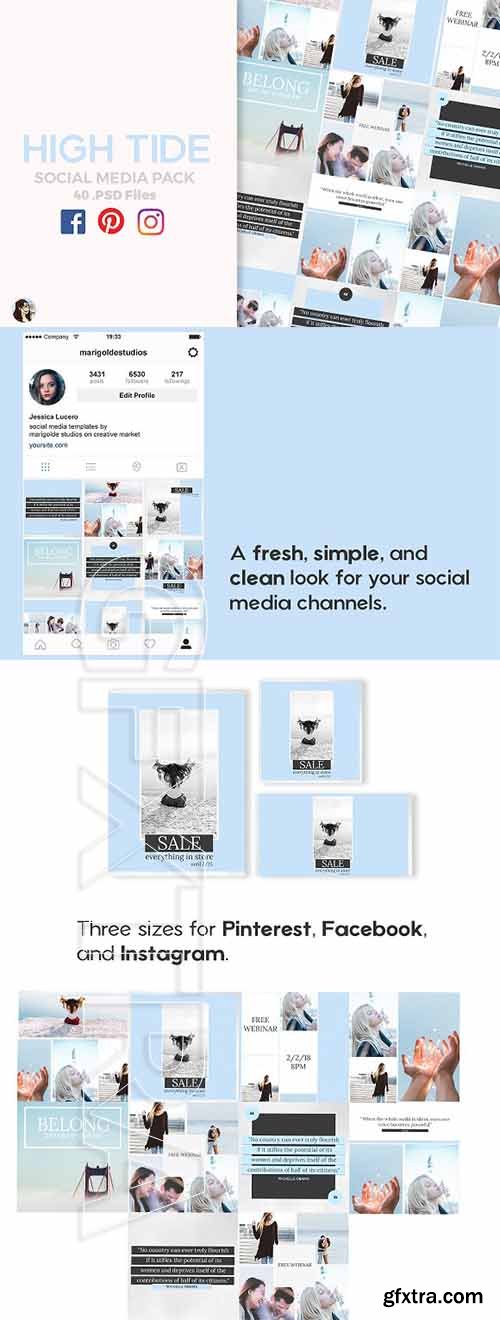 CreativeMarket - High Tide Social Media Pack 2335372