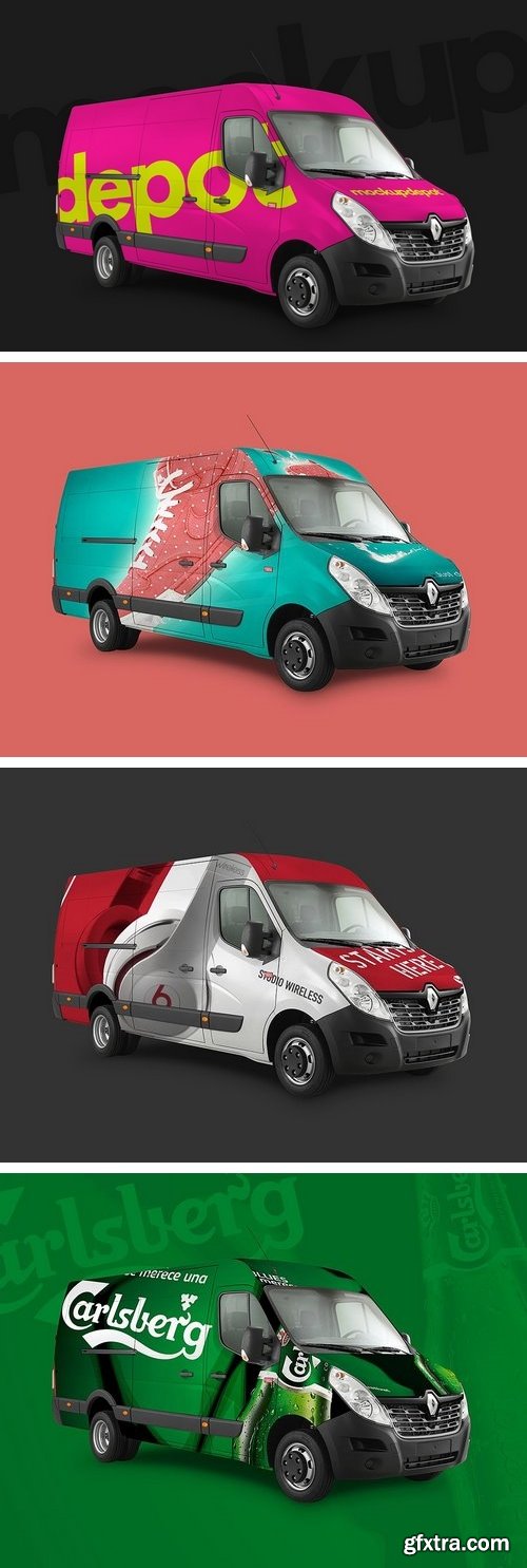 CM - 4K Work Van Wrap PSD Mockup 1541892