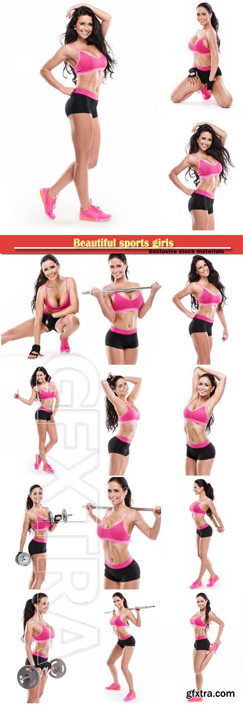 Girl goes in for sports, athletic female figure