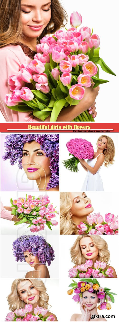 Beautiful woman with flowers