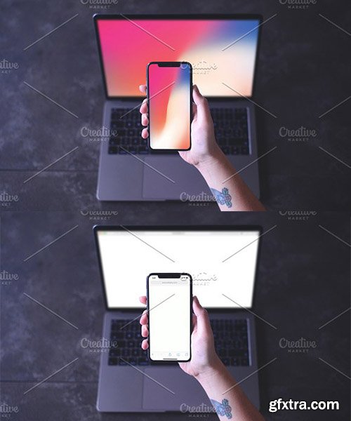 CreativeMarket - iPhone X and MacBook Mockup 2331473