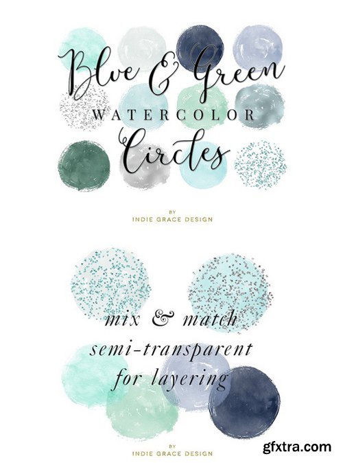 CM - Blue & Green Watercolor Circles 739545