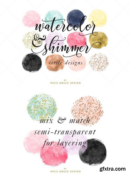 CM - Watercolor & Rose Gold Foil Circles 647643